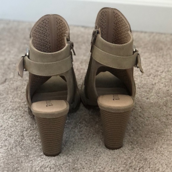 Restricted Brand Peep Toe Perforated Booties - Picture 5 of 7